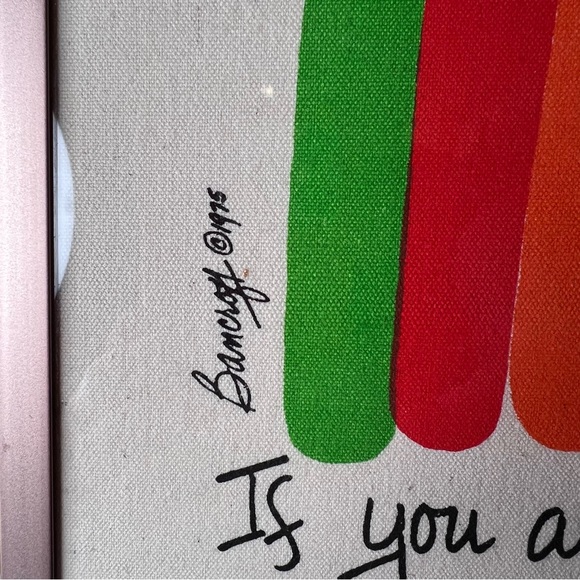 Vintage 1975 Bancroft Rainbow Pride Fiber Art, Framed Tapestry, LGBTQ, Sally Sta - Picture 3 of 7